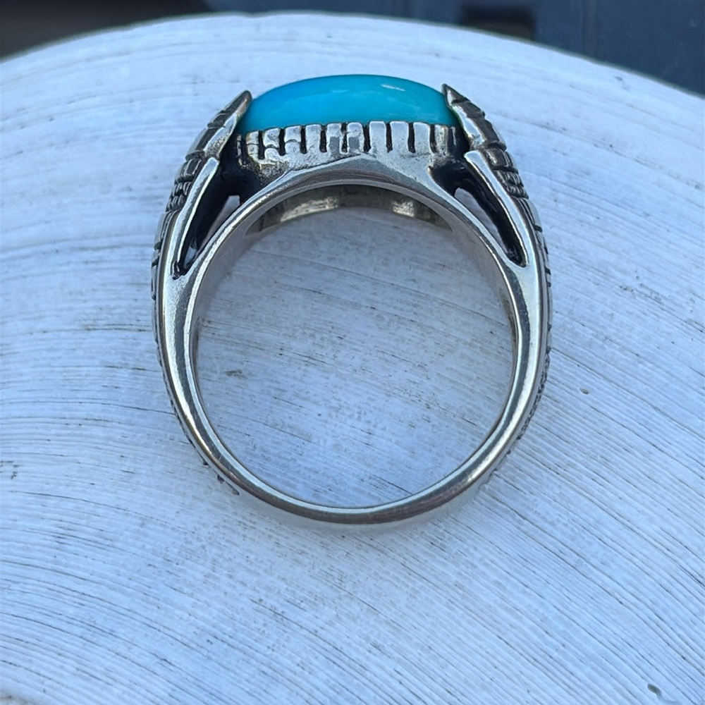 Carolyn Pollack x Roderick Tenorio RMT Sleeping Beauty Turquoise Bronze Ring 8 - Picture 6 of 14
